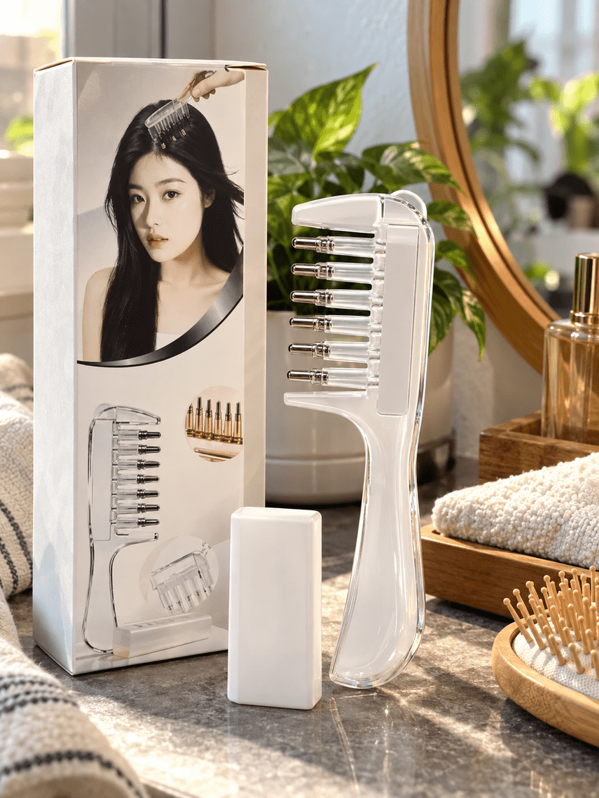 Portable Transparent Hair Root Comb Applicator | Scalp Massage Hair Oil & Serum Brush - Image 4